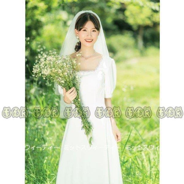 贅沢品 サテン 花嫁 旅行挙式 前撮り ブライダル 結婚式 リゾートドレス 二次会 ウェディングドレス パーティードレス 軽い 後撮り ガーデンウェディング ワンピース Aライン サイズ L Michiganestateplanning Com