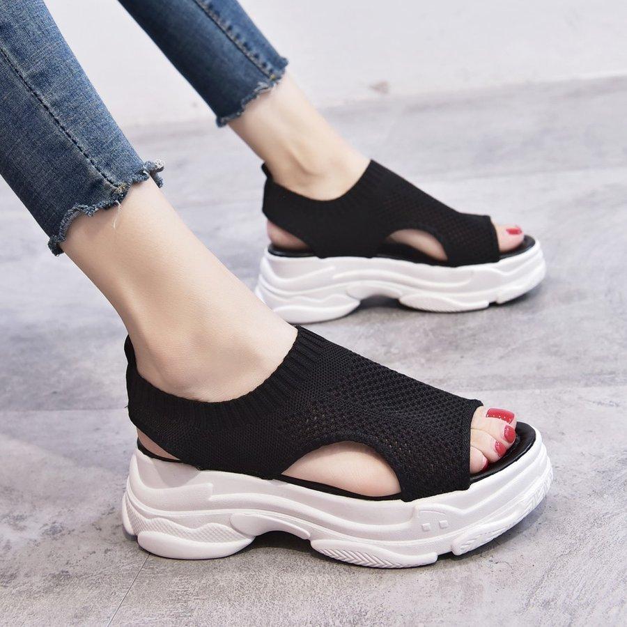 国内正規総代理店アイテム サンダル レディース 厚底 メッシュ スポーツサンダル 通気性 韓国風 カジュアル 歩きやすい 痛くない おしゃれ かわいい 3色 Aynaelda Com