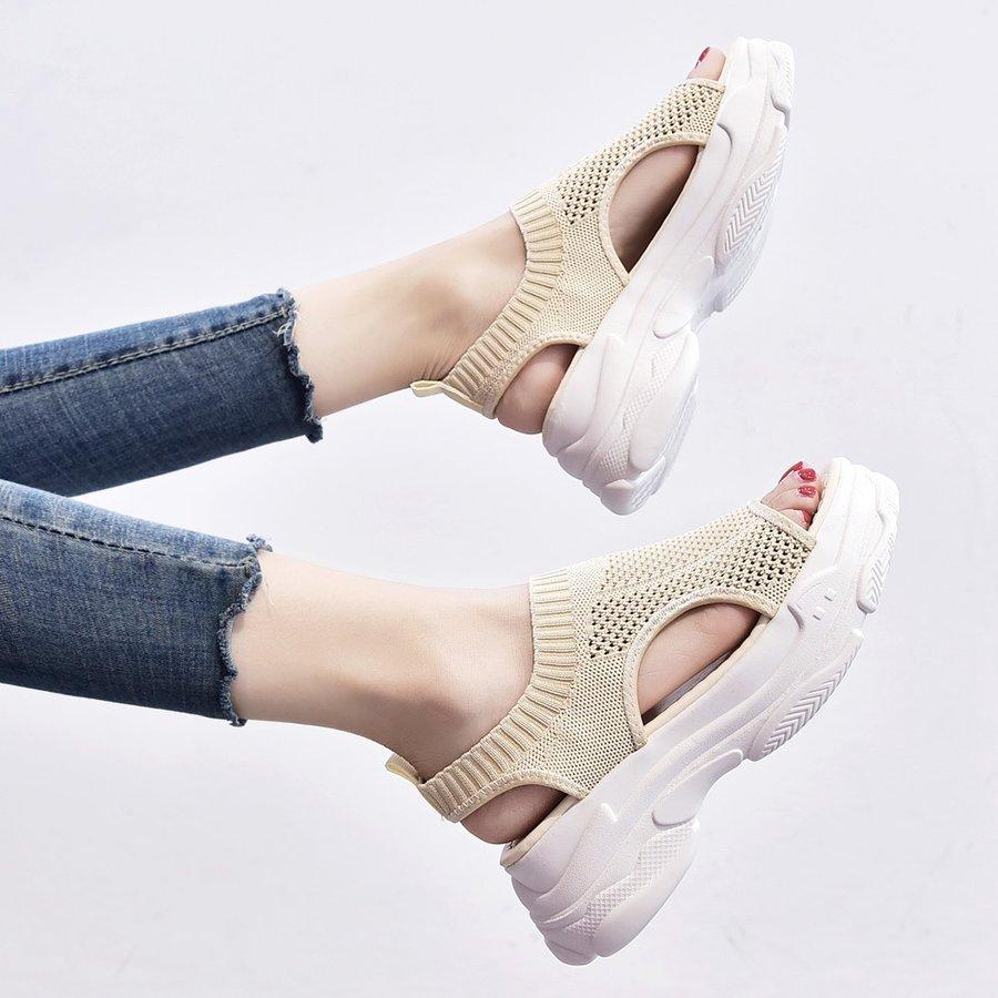 国内正規総代理店アイテム サンダル レディース 厚底 メッシュ スポーツサンダル 通気性 韓国風 カジュアル 歩きやすい 痛くない おしゃれ かわいい 3色 Aynaelda Com