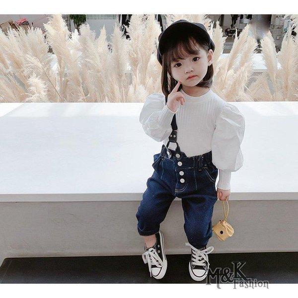 子供服 セットアップ キッズ 女の子 長袖 春服 トップス Tシャツ 無地 デニムパンツ ロングパンツ サロペット 長ズボン 韓国子供服 ベビー服 おしゃれ 可愛い｜e-den｜06