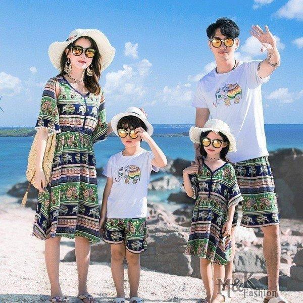 親子ペア服 兄弟ペア服 Tシャツ 子供服 キッズ 姉妹おそろい服 親子服 親子お揃い服 親子ペアルック ビーチワンピース ハワイ風 海旅行 セットアップ｜e-den｜02