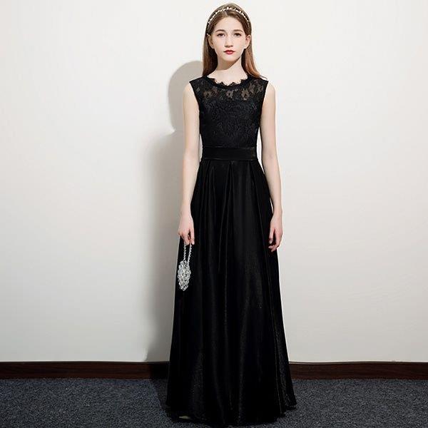 ピアノ発表会 ドレス 中高生 高校生 中学生 ワンピース ジュニアドレス 七五三 160 170 子供ドレス ブラック 黒 プリンセスドレス Aライン ラウンドネック ノー ピアノ発表会 ドレス 中高生 高校生 中学生 ワンピース ジュニアドレス 七五三 子供ドレス ブラック プリンセスドレス Aライン ラウンドネック ノー