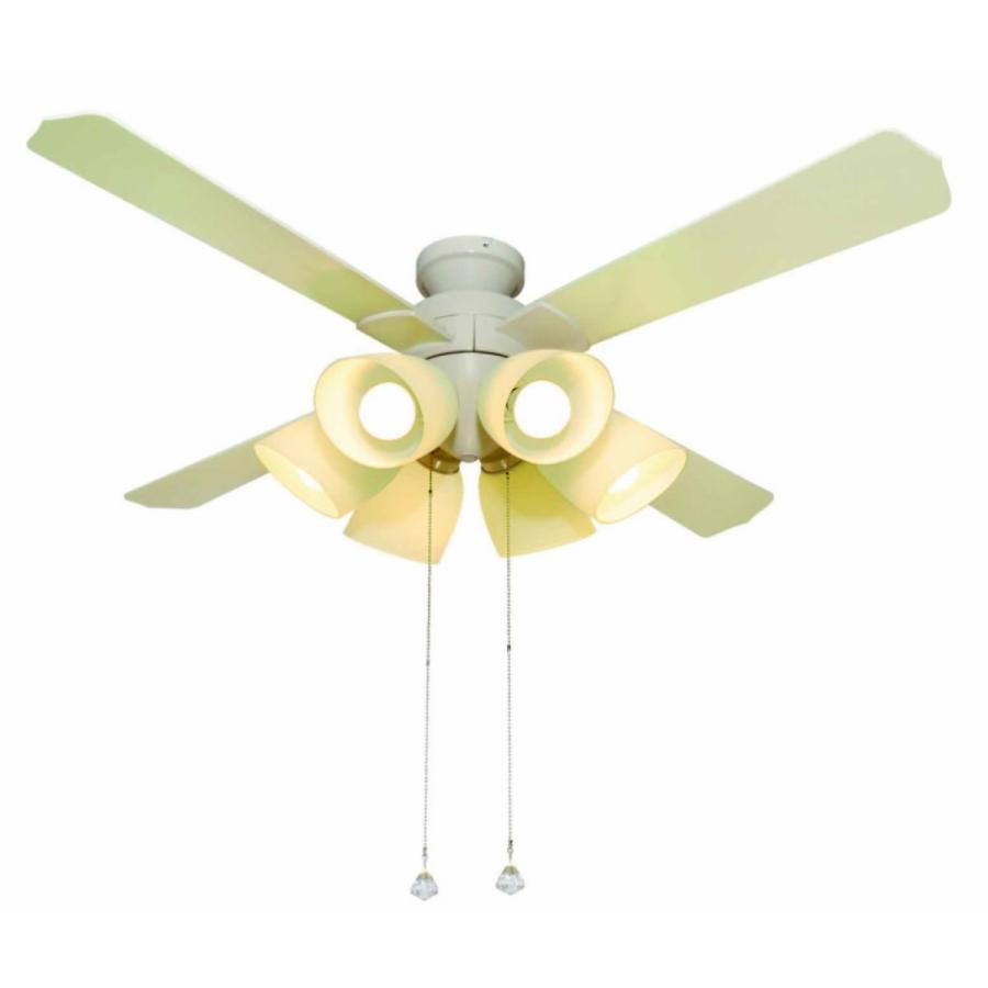 法人様限定】シーリングファン QJ-46WW6LE6 LED電球60W×6灯 プル