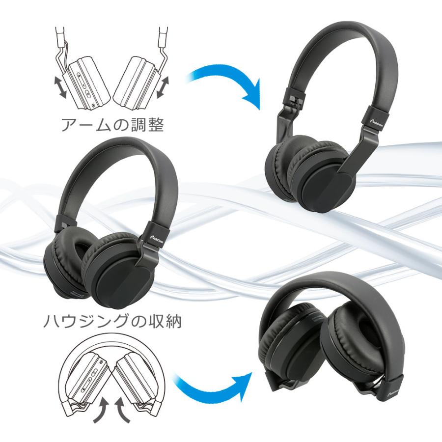 オーム電機 HP-W310N-K AudioCommワイヤレスヘッドホン ブラック [品番