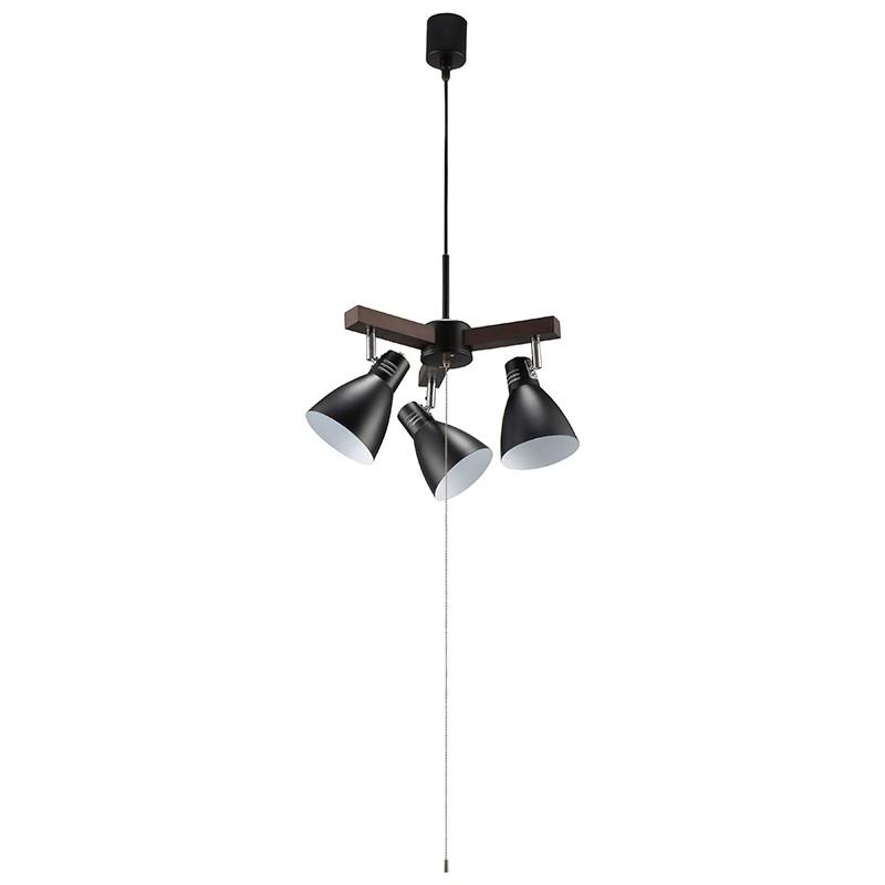【法人様限定商品】オーム電機 LT-YN30AW-K 3灯ペンダントライト 電球別売 ブラック [品番]06-1468の画像