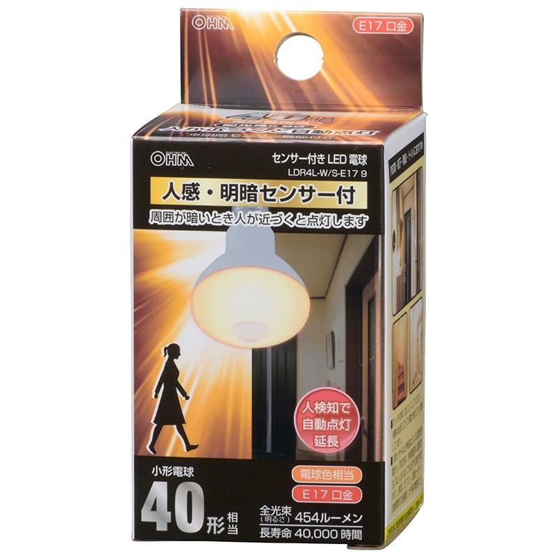 日本人気超絶の 電球色 人感 明暗センサー付 40形相当 E17 レフランプ形 Led電球 24個セット ケース販売特価 オーム電機 品番 06 3413 9 24set Ldr4l W S E17 Led電球 Led蛍光灯 Dron Ma