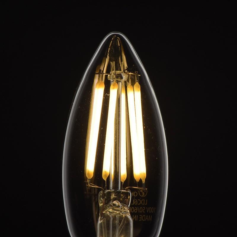 オーム電機  LED電球 フィラメント シャンデリア形 E26 60形相当 調光器対応 [品番]06-3490  LDC6L/D C6｜e-dennet｜02