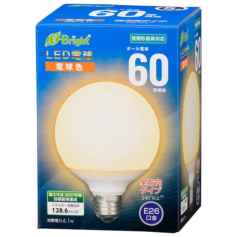 オーム電機  ケース販売特価 12個セット  LED電球 ボール電球形 E26 60形 電球色 全方向 [品番]06-4397  LDG6L-G AG24_12set