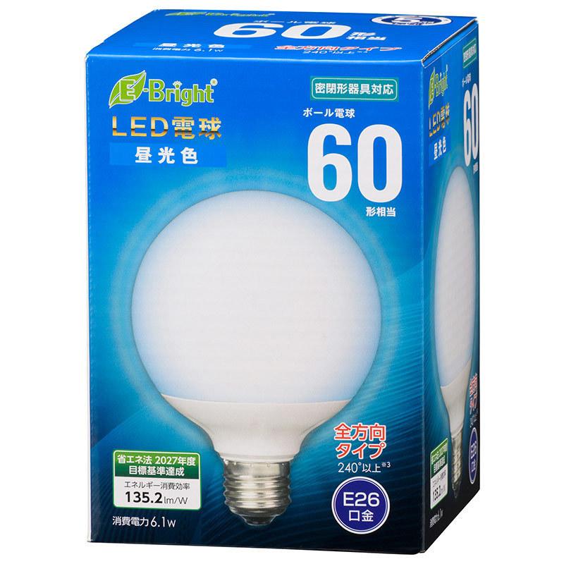 オーム電機  ケース販売特価 12個セット  LED電球 ボール電球形 E26 60形 昼光色 全方向 [品番]06-4399  LDG6D-G AG24_12set