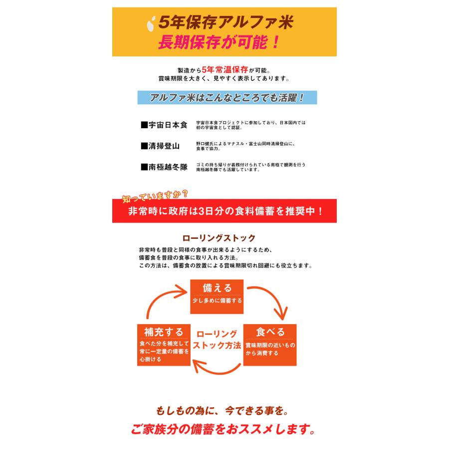尾西食品 防災 防災食 尾西 アルファ米 非常食 保存食 ご飯 6個 長期