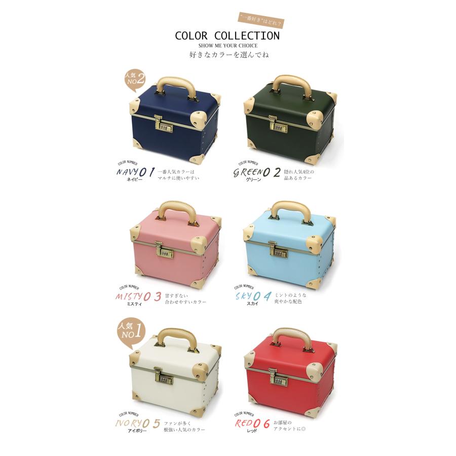 メイクボックス 鏡付き 大容量 コスメボックス Sサイズ【鏡大】 【cbx