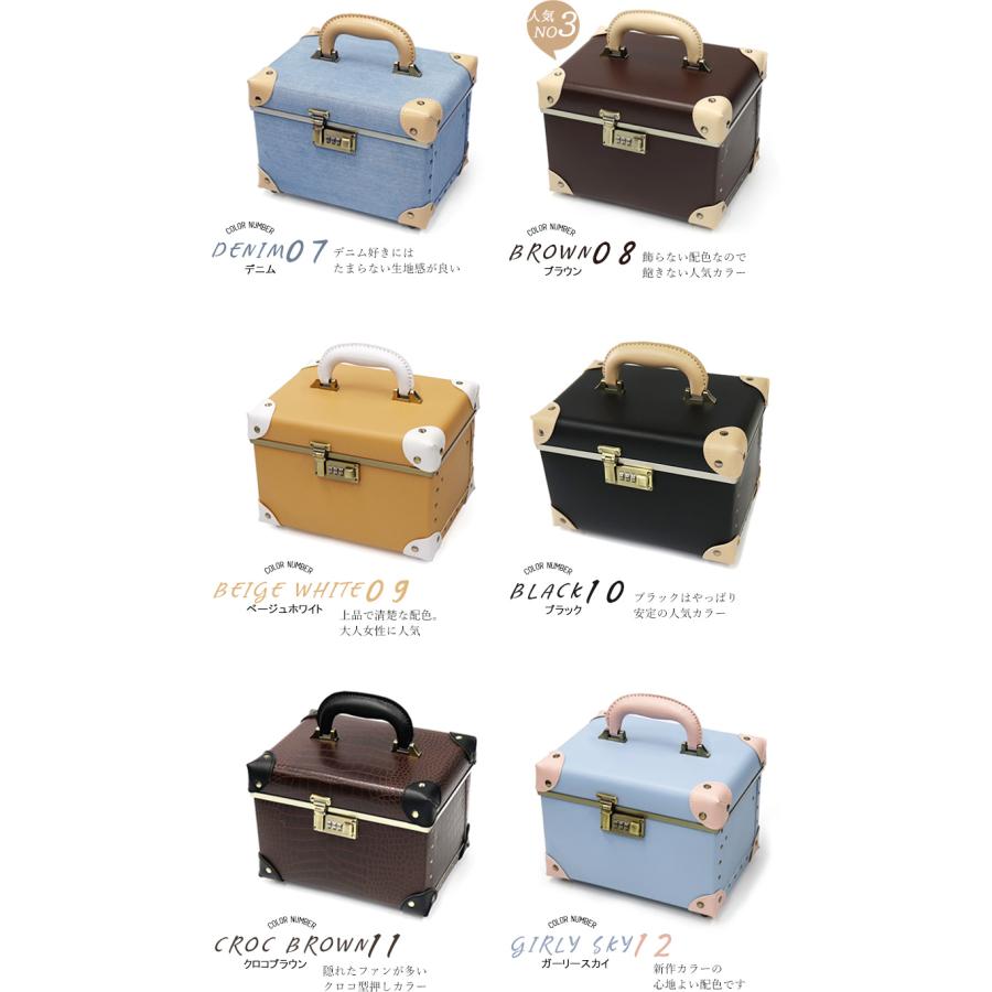 メイクボックス 鏡付き 大容量 コスメボックス Sサイズ【鏡大】 【cbx