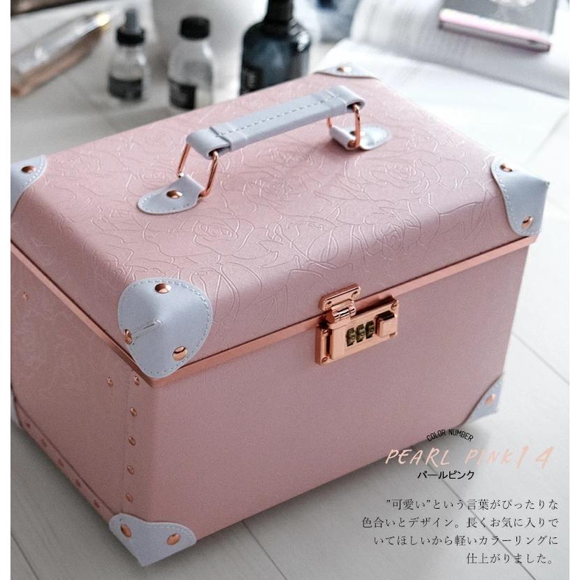 【ポーチプレゼント ホワイトデー】コスメボックス cbx-m メイクボックス トレンケース  鏡付き 収納ケース【鏡大】【e-do】 |  | 15