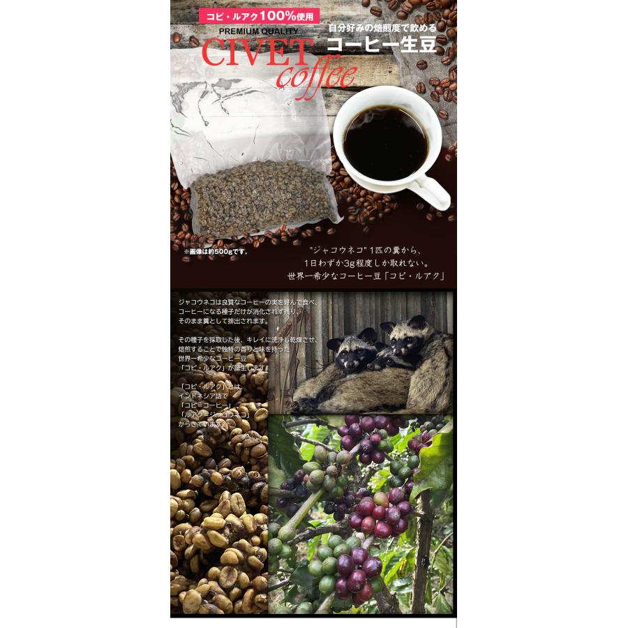 ジャコウネココーヒー 100g シベットコーヒー コピルアク 100 ジャコウネココーヒー 100g シベットコーヒー コピルアク 100