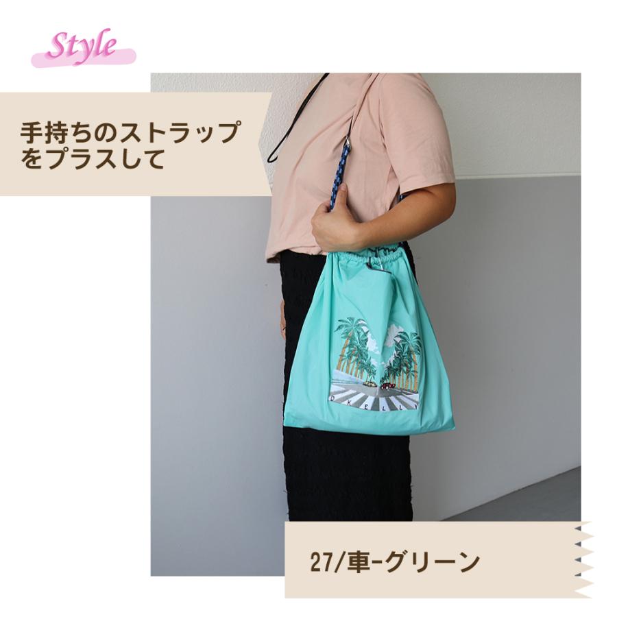 【新色】刺繍 エコバッグ トートバッグ 折りたたみ 肩掛け 巾着 生活防水 コンパクト 軽量 おしゃれ ショッピングバッグ マイバッグ お買い物 レジ袋【ecobag】 |  | 15