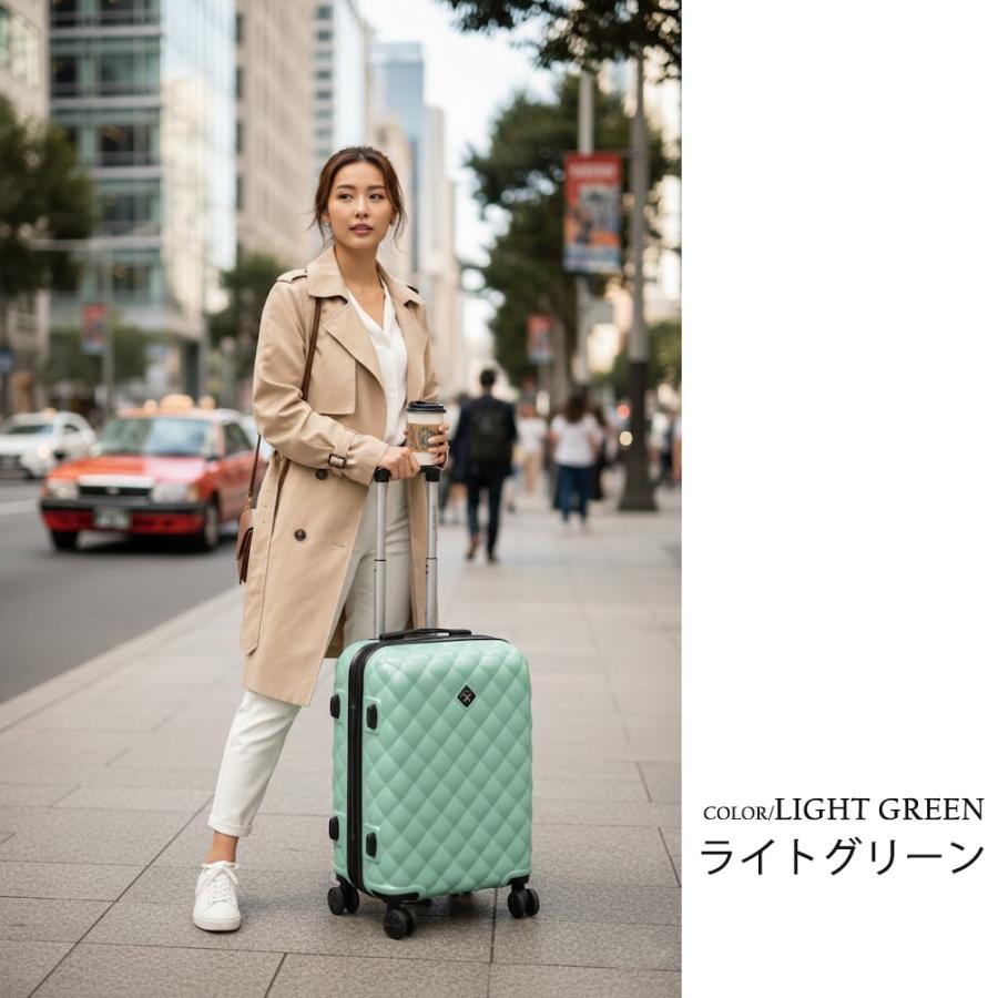 在庫処分 スーツケース キャリーケース 機内持ち込み 超軽量 Sサイズ 1〜3泊 TSAロック 静音 旅行バッグ キャリーバッグ 旅行 キルト風 Transporter【LS517】 | Transporter | 08
