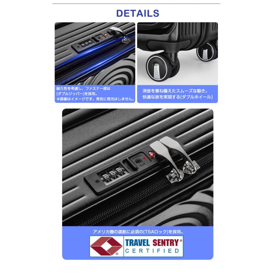 スーツケース Mサイズ フロントオープン 拡張機能 キャリーケース 24
