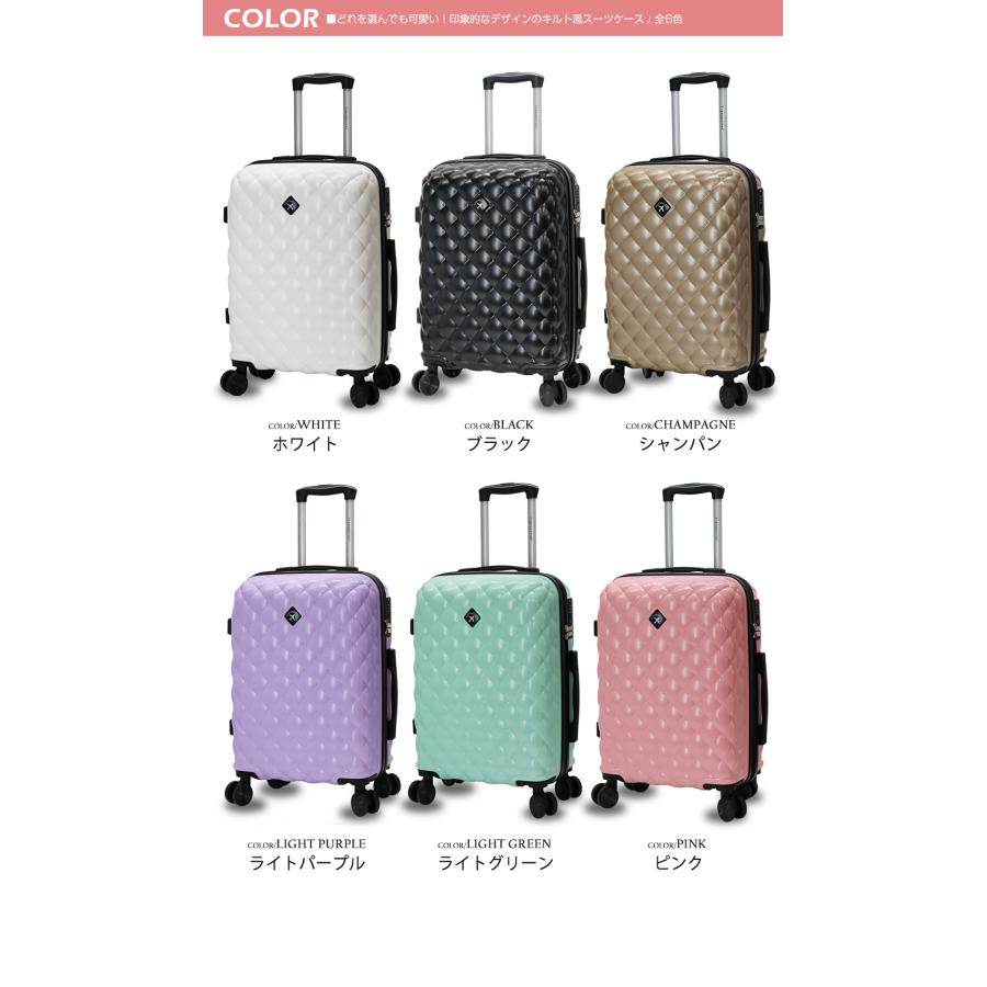 キルト風 スーツケース Sサイズ 機内持ち込み キャリーケース キャリーバッグ 軽量 ファスナー TSAロック Transporter 正規品 【ls517-s】 | Transporter | 07