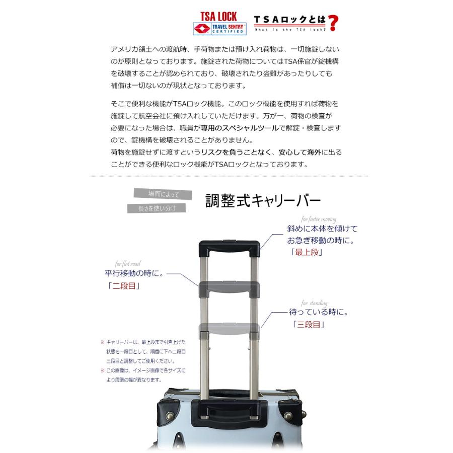 ミニトランク付き スーツケース Sサイズ トランク キャリーケース キャリーバッグ フレームタイプ TSAロック 旅行 HANAism 正規品 NN-S-SQSET【e-do】 | HANAism | 05
