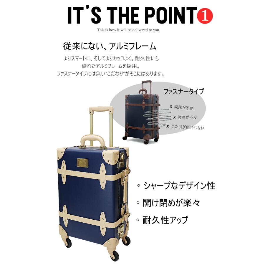 スーツケース XXLサイズ ミニトランク付き トランク キャリーケース キャリーバッグ 大型 フレームタイプ TSAロック 旅行 HANAism 正規品 NN-XXL-SQSET【e-do】 | HANAism | 10