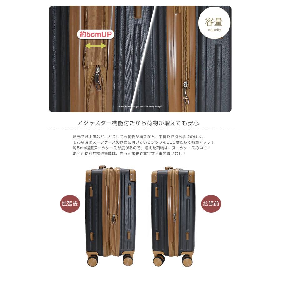 拡張型 スーツケース Mサイズ 軽量 キャリーケース キャリーバッグ TSAロック 旅行バッグ 修学 旅行 Transporter 正規品 osn24【e-do】_2