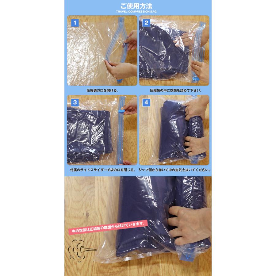 ＼手で巻くだけで簡単圧縮／衣類 圧縮袋 旅行 Sサイズ 5枚 厚手 【使用した衣類を入れて汗のにおい移りを防止】【tcb-s】 【メール便】 |  | 02