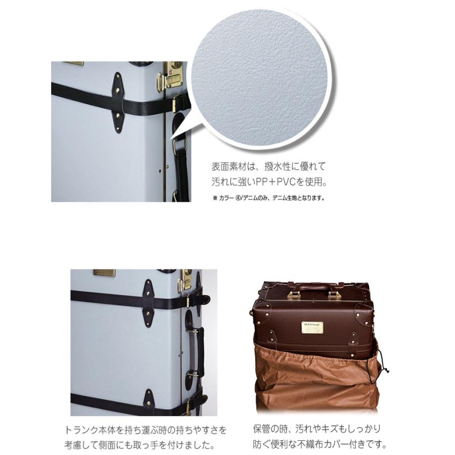 スーツケース Lサイズ トランク キャリーケース キャリーバッグ 大型 フレームタイプ TSAロック レトロ 2〜4泊 旅行 HANAism 正規品 NN-L【e-do】 | HANAism | 13