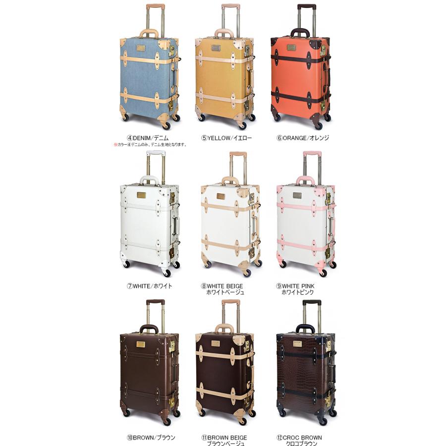 スーツケース Sサイズ トランク キャリーケース キャリーバッグ 小型 フレームタイプ TSAロック レトロ 1〜2泊 旅行 HANAism 正規品 NN-S【e-do】 | HANAism | 17