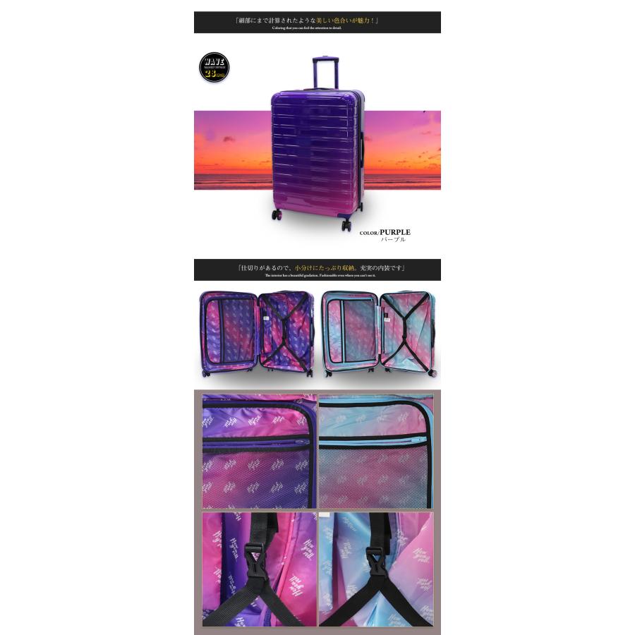 iFLY Luggage パープル グラデーション スーツケース Lサイズ キャリー 