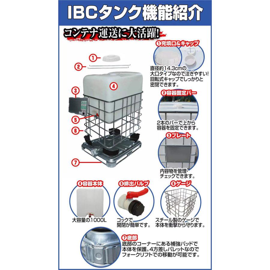 IBCタンク 1000L 貯水 タンク 積載荷重2253kg パレット付き 大容量 工業用 送料無料 ※北海道、沖縄県、離島を除く 【ロジ発送】 : win-0623 : e-do.net - 通販 - Yahoo!ショッピング IBCタンク 1000L 貯水 タンク 積載荷重2253kg パレット付き 大容量 工業用 送料無料 ※北海道、沖縄県、離島を除く 【ロジ発送】 : win-0623 : e-do.net - 通販 - Yahoo!ショッピング