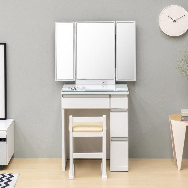 ドレッサー ドレッサーテーブル ドレッサーデスク 鏡台 三面鏡 おしゃれ 白 ジョルノ ISSEIKI | 一生紀 | 01