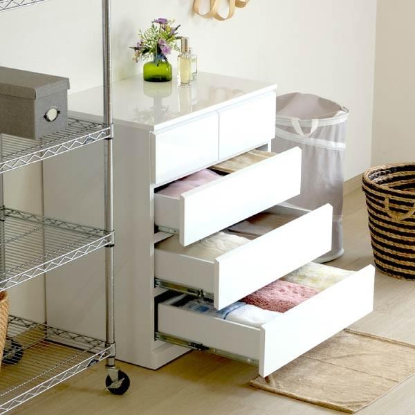 一生紀（ISSEIKI） チェスト ローチェスト 白 おしゃれ 北欧 4段