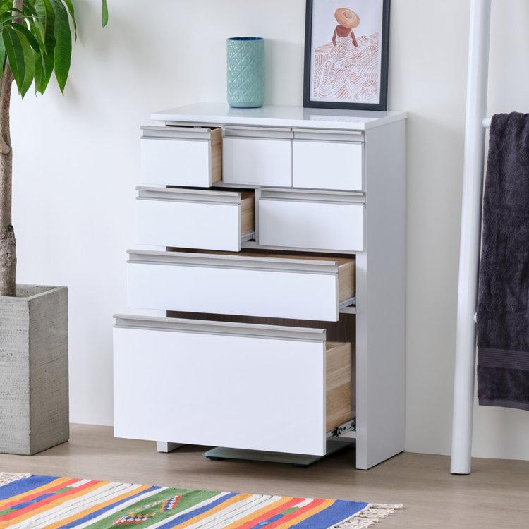 ISSEIKI ホワイト 4段チェスト 一生紀（ISSEIKI） チェスト タンス ローチェスト 4段 ホワイト 幅40