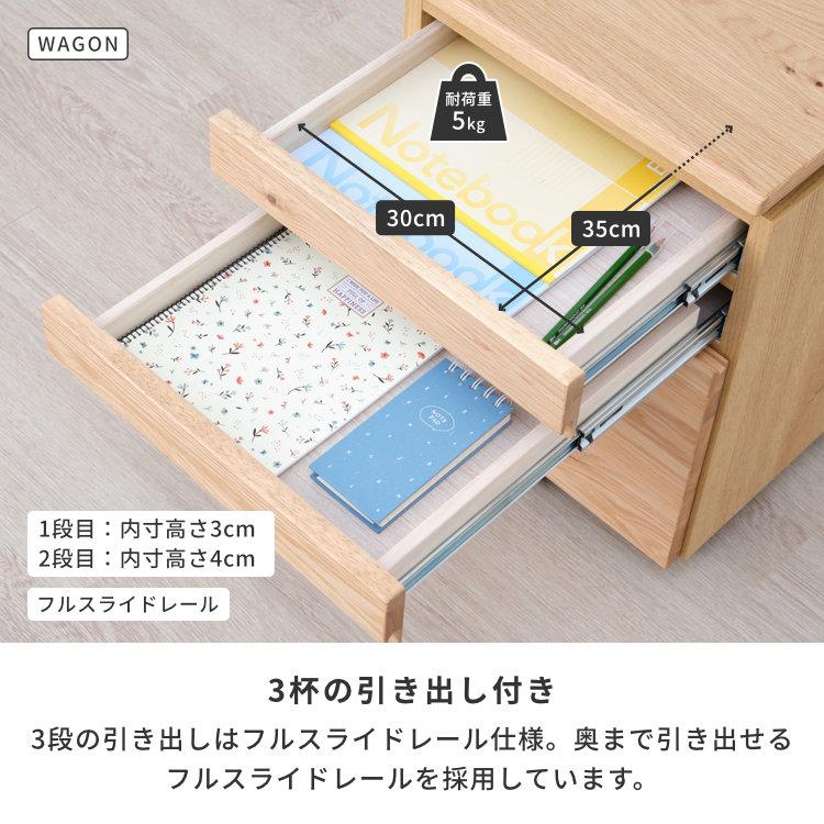 引き出し付き木製デスク BTM 【全品10%OFF】パソコンデスク 引き出し付き 3段シェルフ付 木製
