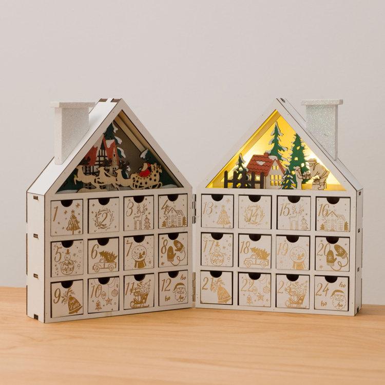 アウトレット】 アドベントカレンダー 木製 クリスマス ホワイト