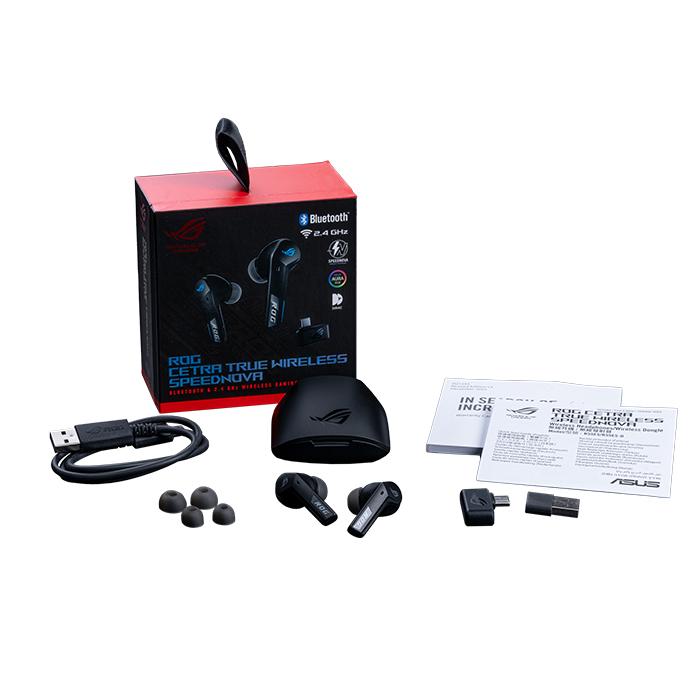 ASUS ROG CETRA True Wireless SpeedNova ブラック ゲーミングイヤホン ワイヤレスイヤホン Bluetooth マイク付き マルチペアリング エイスース