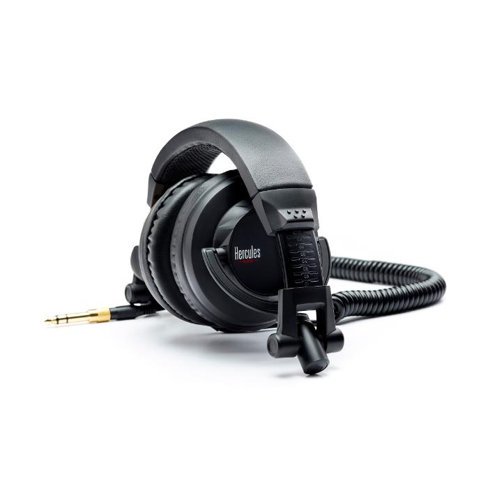 Hercules HDP DJ45 有線 モニターヘッドホン ステレオヘッドホン スパイラルケーブル DJ イヤーカップ 回転 コンパクト 持ち運び ライブ 遮音性 ハーキュリーズ_4