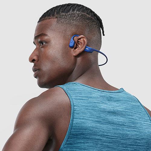 Shokz OpenRun Blue ショックス ワイヤレスイヤホン 骨伝導 オープンイヤー 耳を塞がない Bluetooth イヤホン｜e-earphone｜16