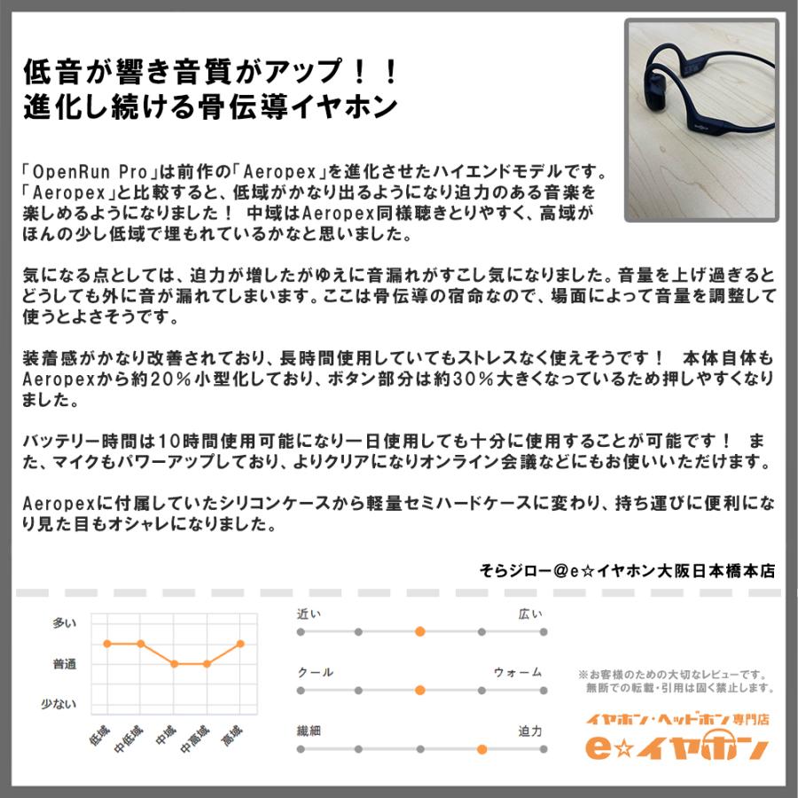 Shokz OpenRun Pro Black ショックス ワイヤレスイヤホン 骨伝導 オープンイヤー 耳を塞がない Bluetooth イヤホン｜e-earphone｜02