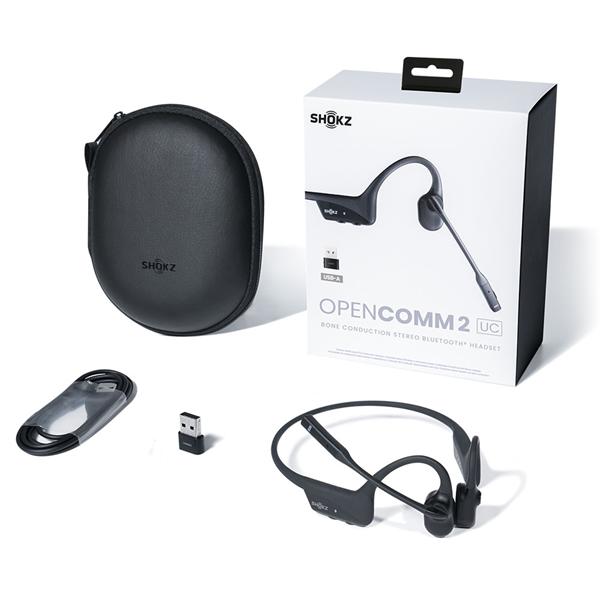 Shokz OpenComm2 UC USB-A ショックス 骨伝導イヤホン ワイヤレスイヤホン 骨伝導 オープンイヤー 耳を塞がない Bluetooth イヤホン｜e-earphone｜15