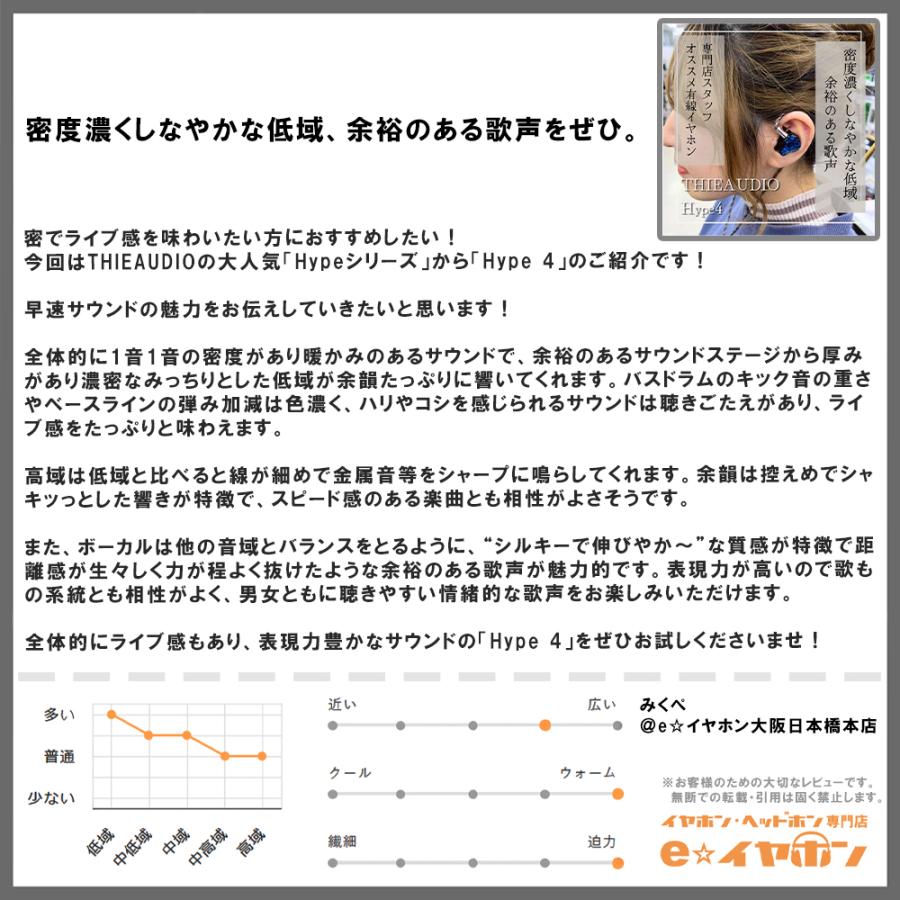THIEAUDIO THIEAUDIO Hype 4 Blue ブルー 有線イヤホン カナル型 耳