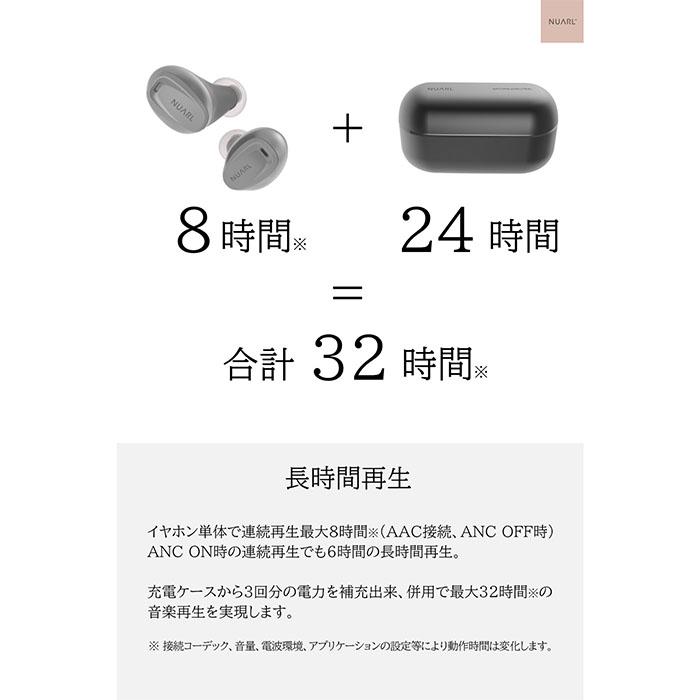 NUARL（ヌアール） NUARL N6 Lite グレー 完全ワイヤレスイヤホン