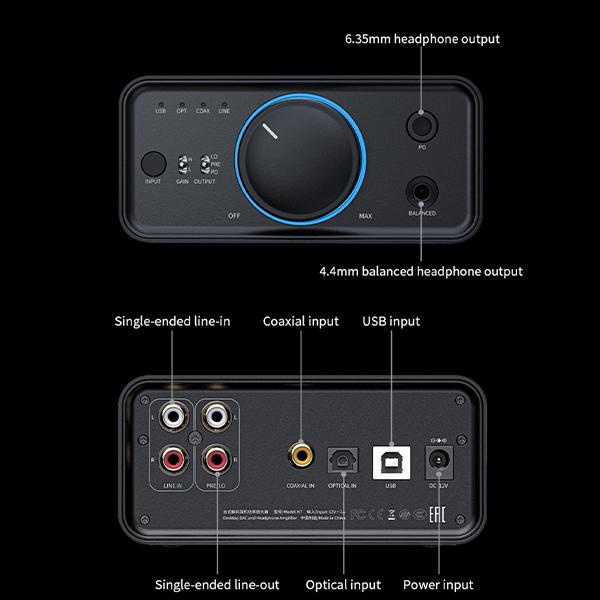 FiiO（フィーオ） K7 (FIO-K7-B) 据え置き ヘッドホンアンプ DAC 内蔵