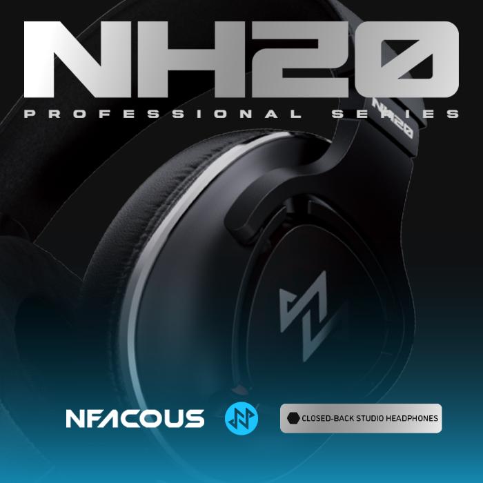 NF ACOUS NH20 有線ヘッドホン オーバーイヤー 密閉型 リケーブル対応 3.5mm片出し 変換アダプタ付属 モニターヘッドホン エヌエフアコースの画像