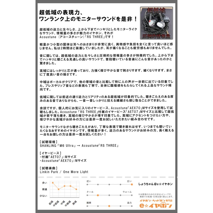 Acoustune（アコースチューン） RS THREE Translucido モニター