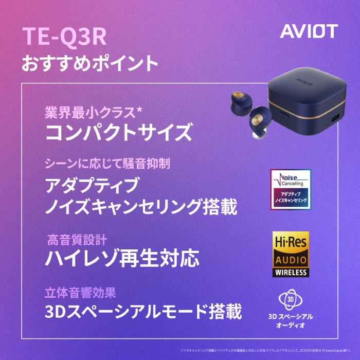 AVIOT AVIOT TE-Q3R ラピスブルー【TE-Q3R-BL】ワイヤレスイヤホン