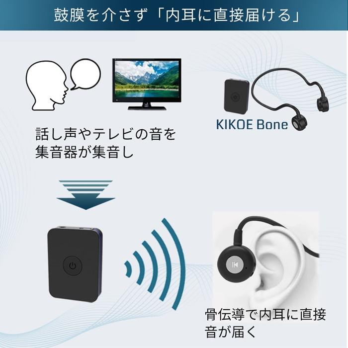 WeatherlyJapan KIKOE BONE B2S＋ ブラック 集音器付骨伝導 骨伝導