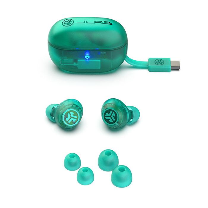 JLAB Go Pop ANC True Wireless Earbuds Clear Teal Green ワイヤレス