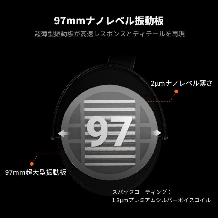 Fosi Audio i5 平?磁気 開放型ヘッドホン 有線ヘッドホン オープンイヤー オーバーイヤー リケーブル対応 ダイアフラム フォシ・オーディオ_2