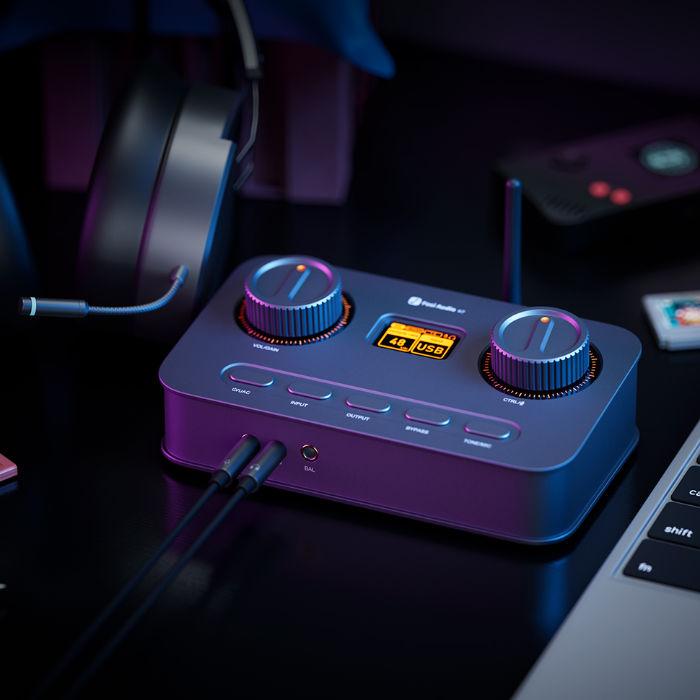 Fosi Audio DAC K7 ゲーミングアンプ デスクトップ アンプ DAC 3.5mm 4.4mm RCA Bluetooth COAX OPT USB オールインワン フォシオーディオの画像